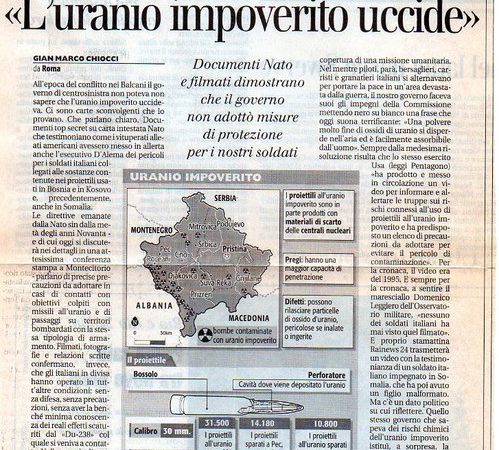 Uranio Impoverito: Vittime Del Dovere E Risarcimento.